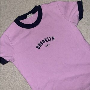 JOHN GALT / BRANDY MELVILLE. pink and black small top.